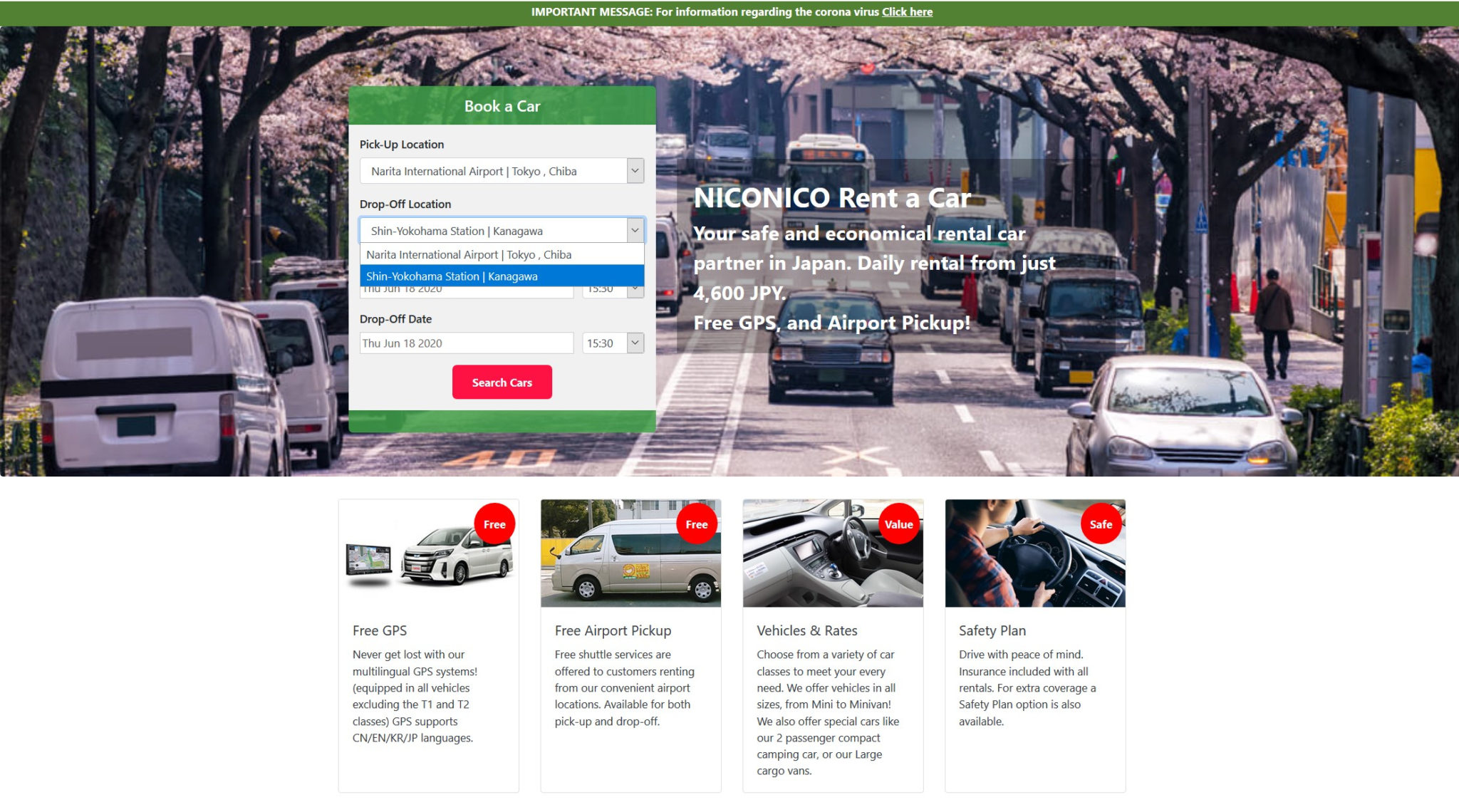 pick-up and returning